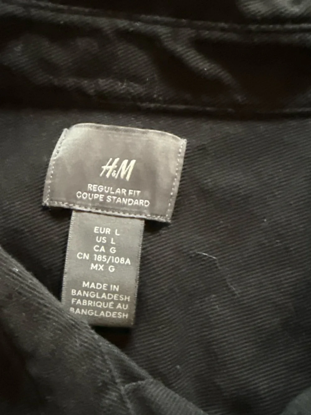 H&M Black Lightweight Shirt Jacket with Chest Pockets